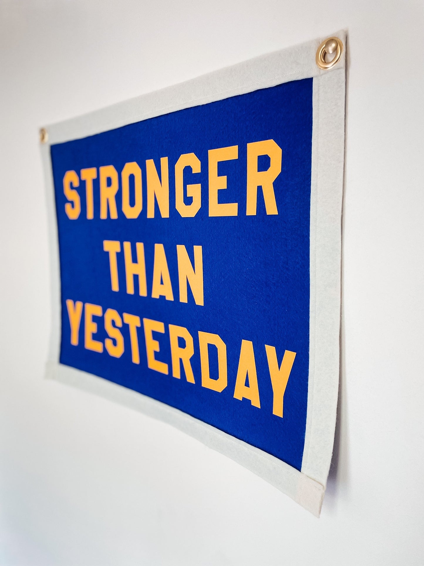 Stronger than yesterday Felt Banner Flag