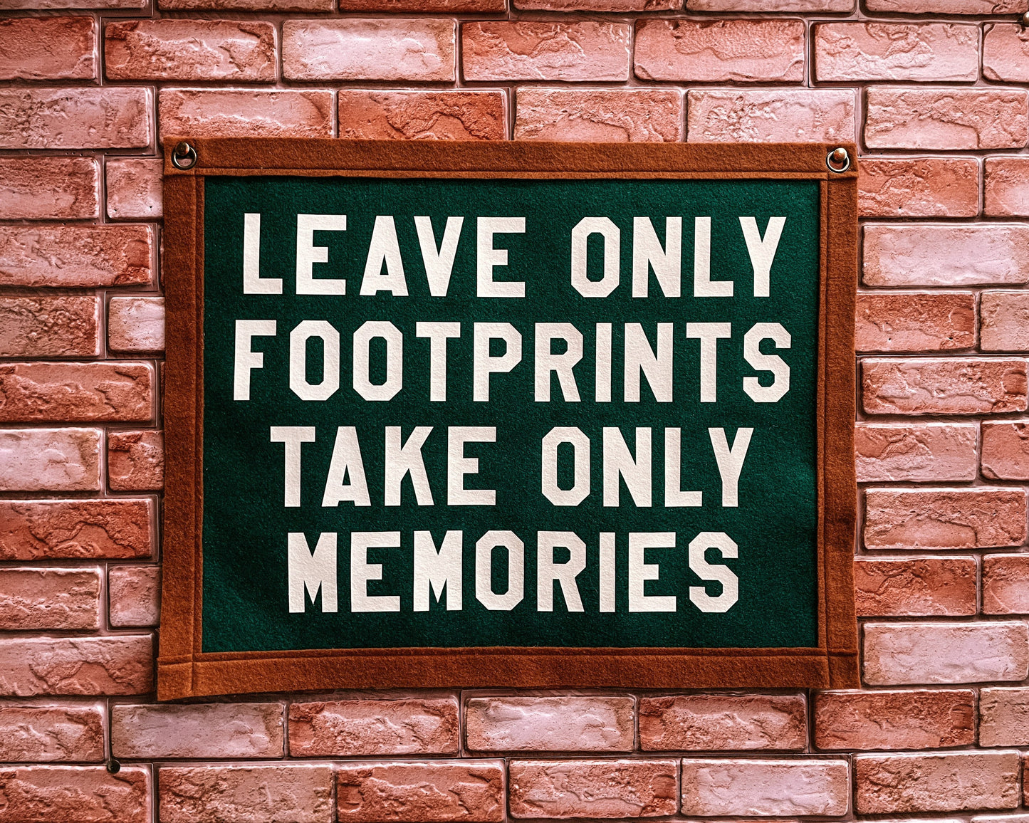 Leave only footprints take only memories Felt Banner Flag