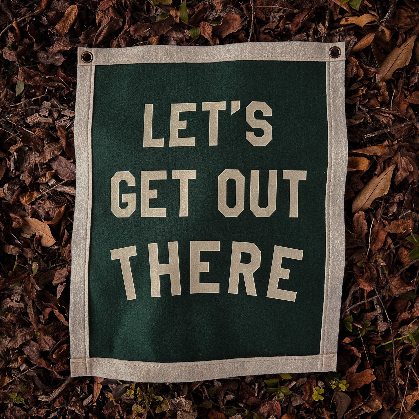 Lets get out there Felt Banner Flag