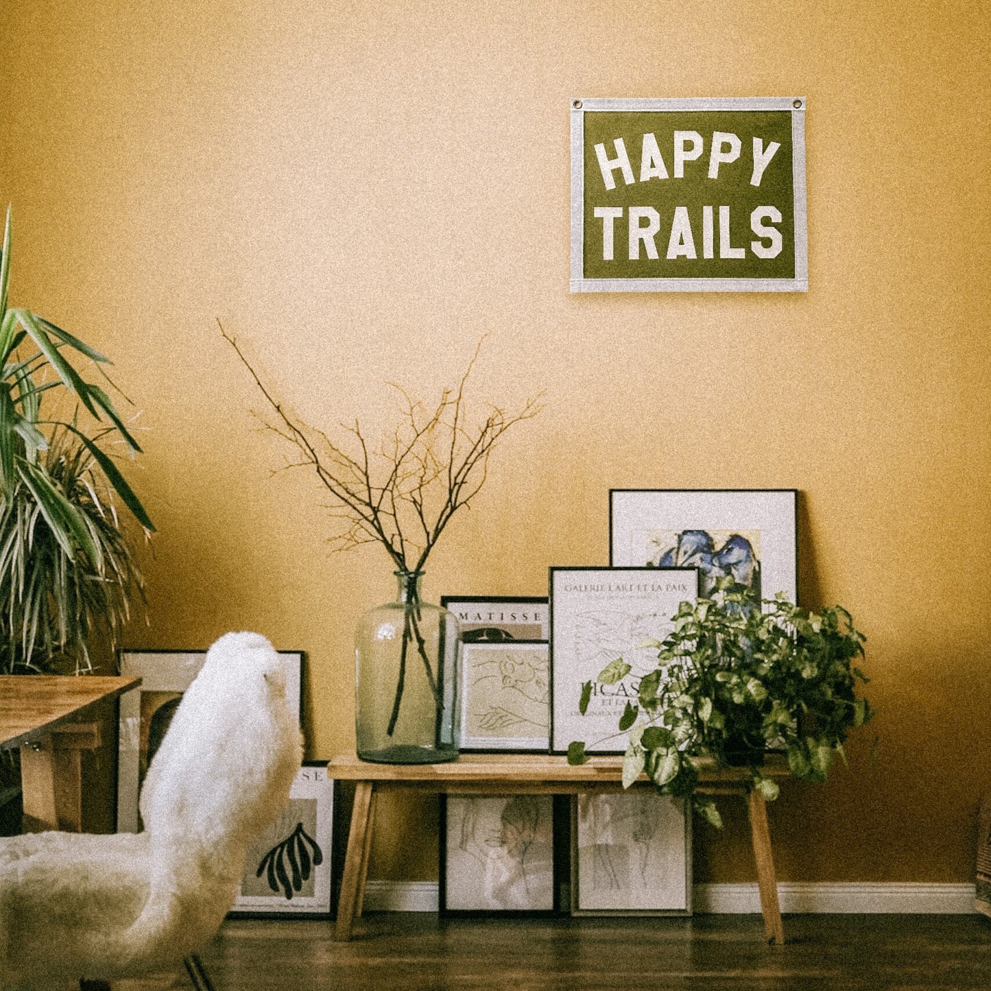 Happy Trails Felt Banner Flag