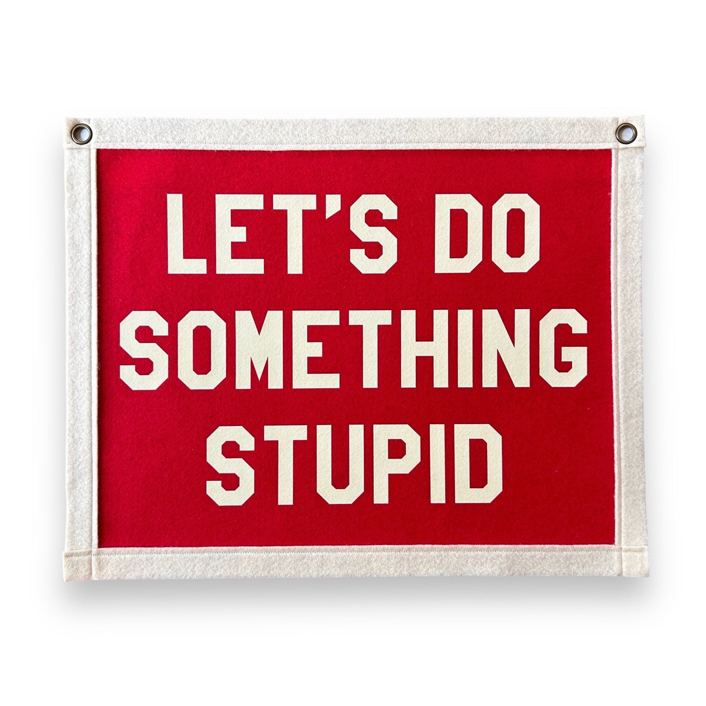 Lets do something Stupid Felt Banner Flag