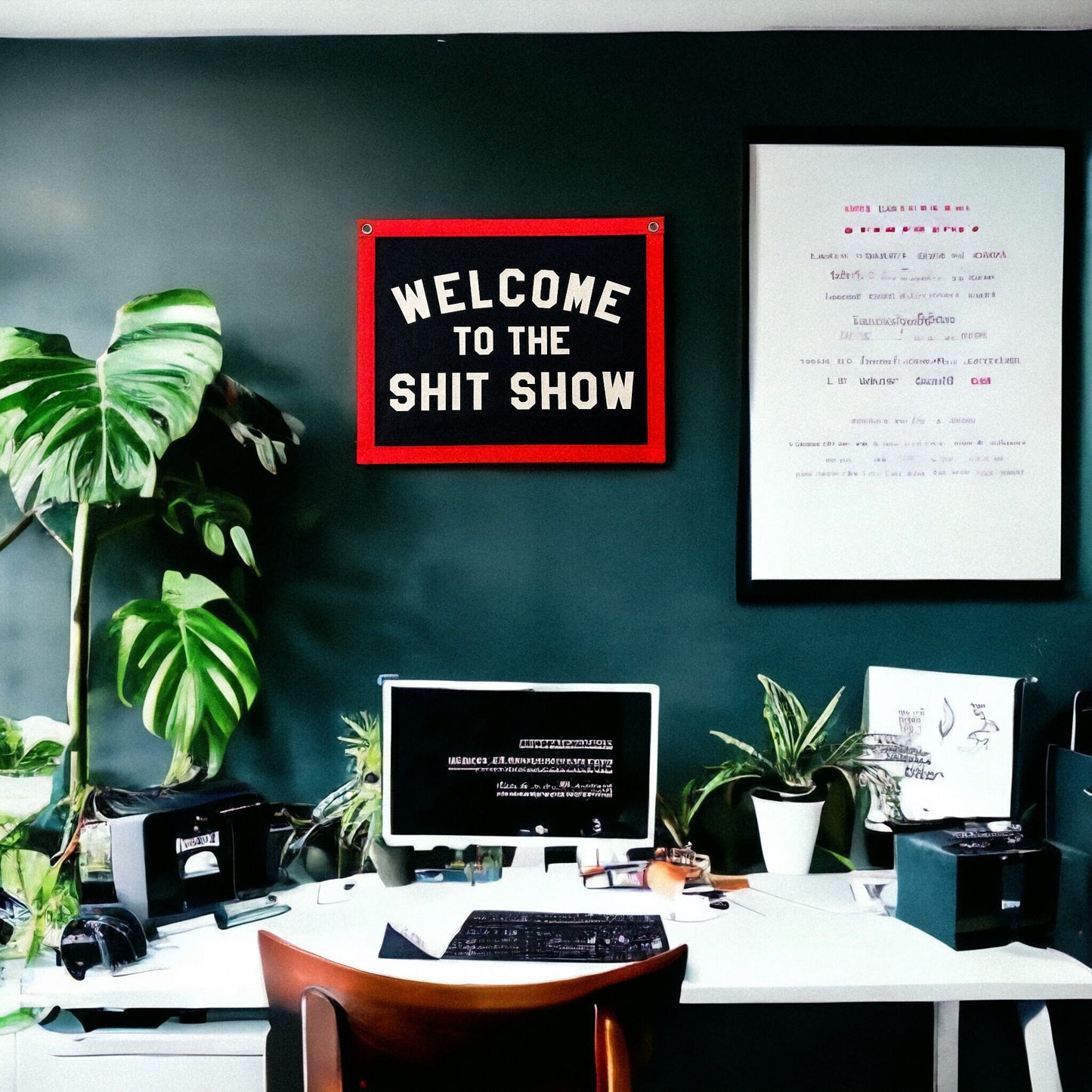 Welcome to the Shit Show | Felt Pennant Flag Banner | Vintage Banner | Wall Decor | Wall Hanging