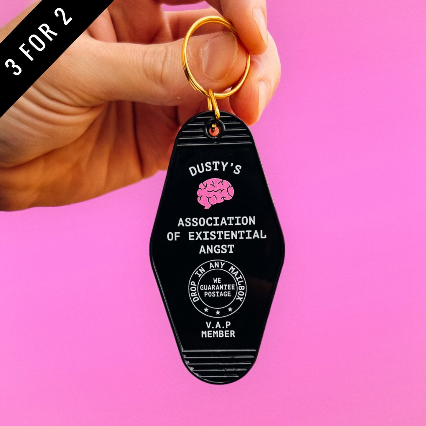Association of Existential Angst Motel Keychain | V.A.P Member | anxiety | mental health | funny keychain