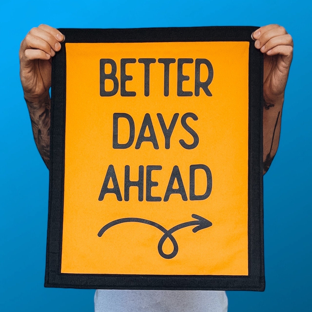 Better Days Ahead Banner | Felt Pennant Flag Banner | Vintage Banner | Wall Decor | Wall Hanging