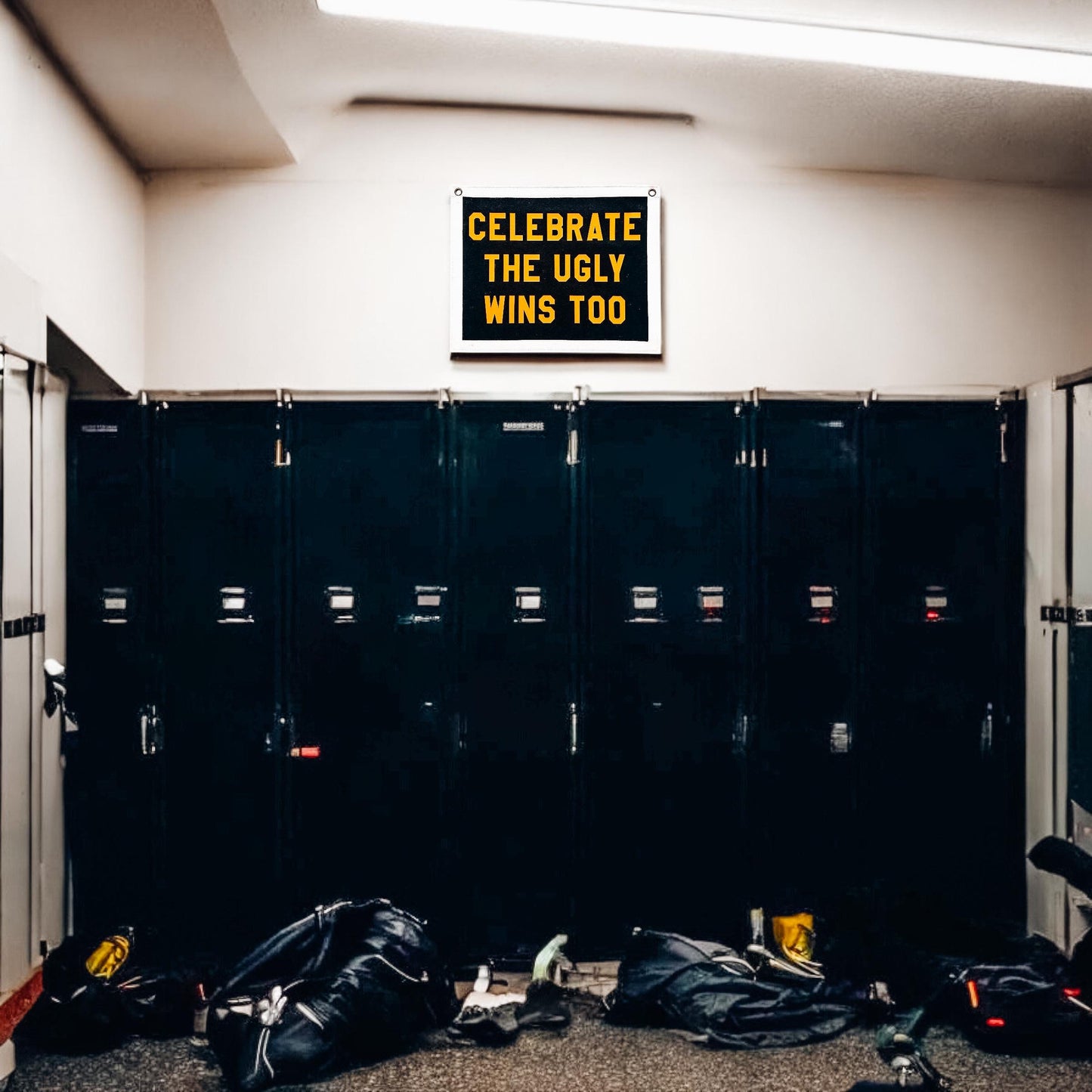 Celebrate the Ugly Wins Felt Banner Flag