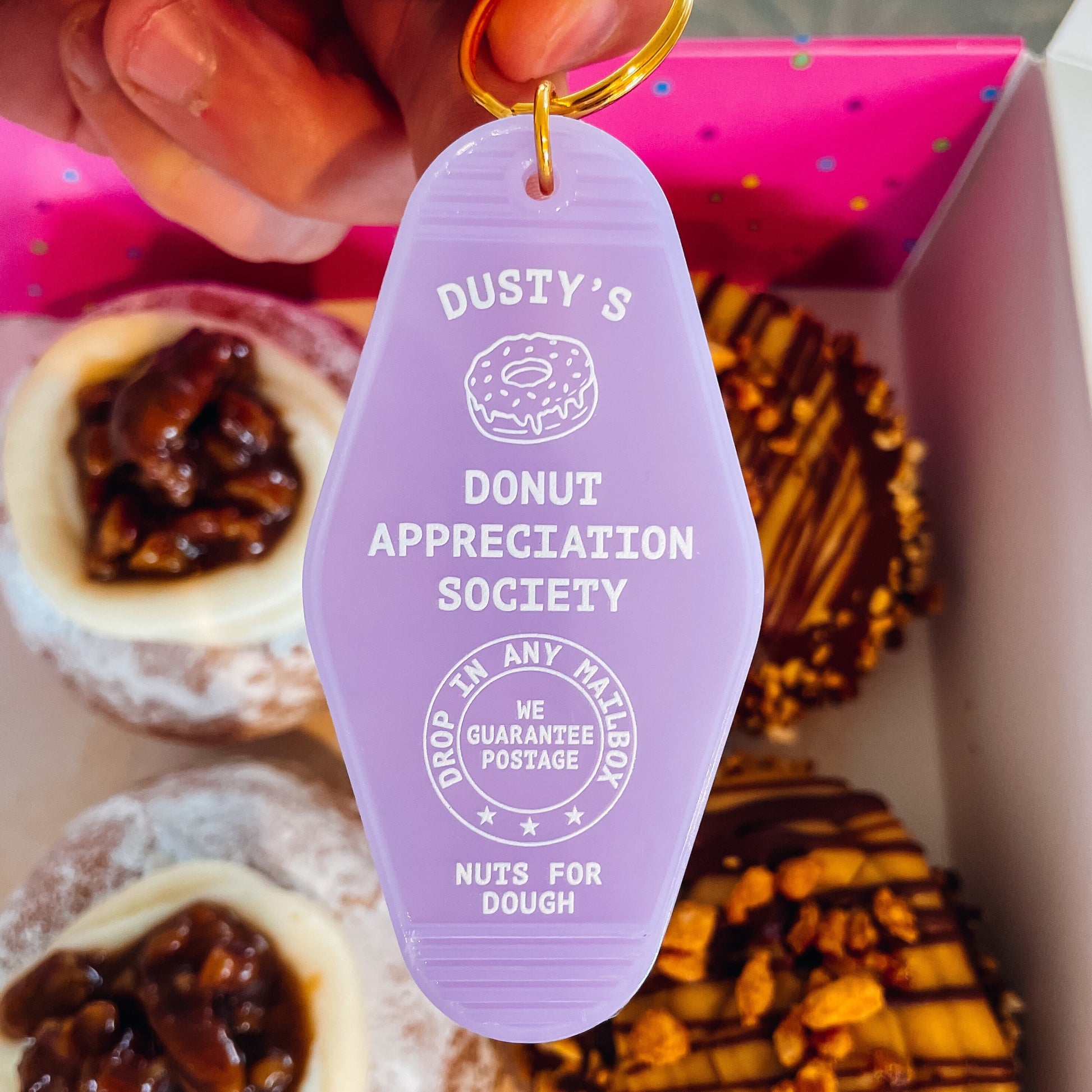 Donut Appreciation Society Motel Keychain