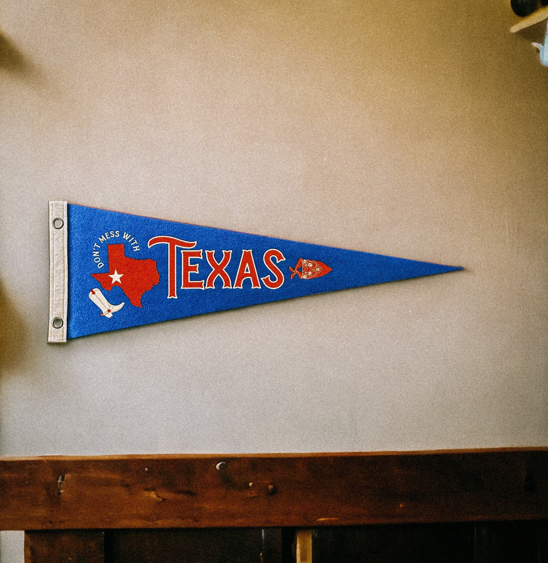 Texas Pennant | Travel Felt Pennant Flag Banner | Vintage Style | Wall Decor