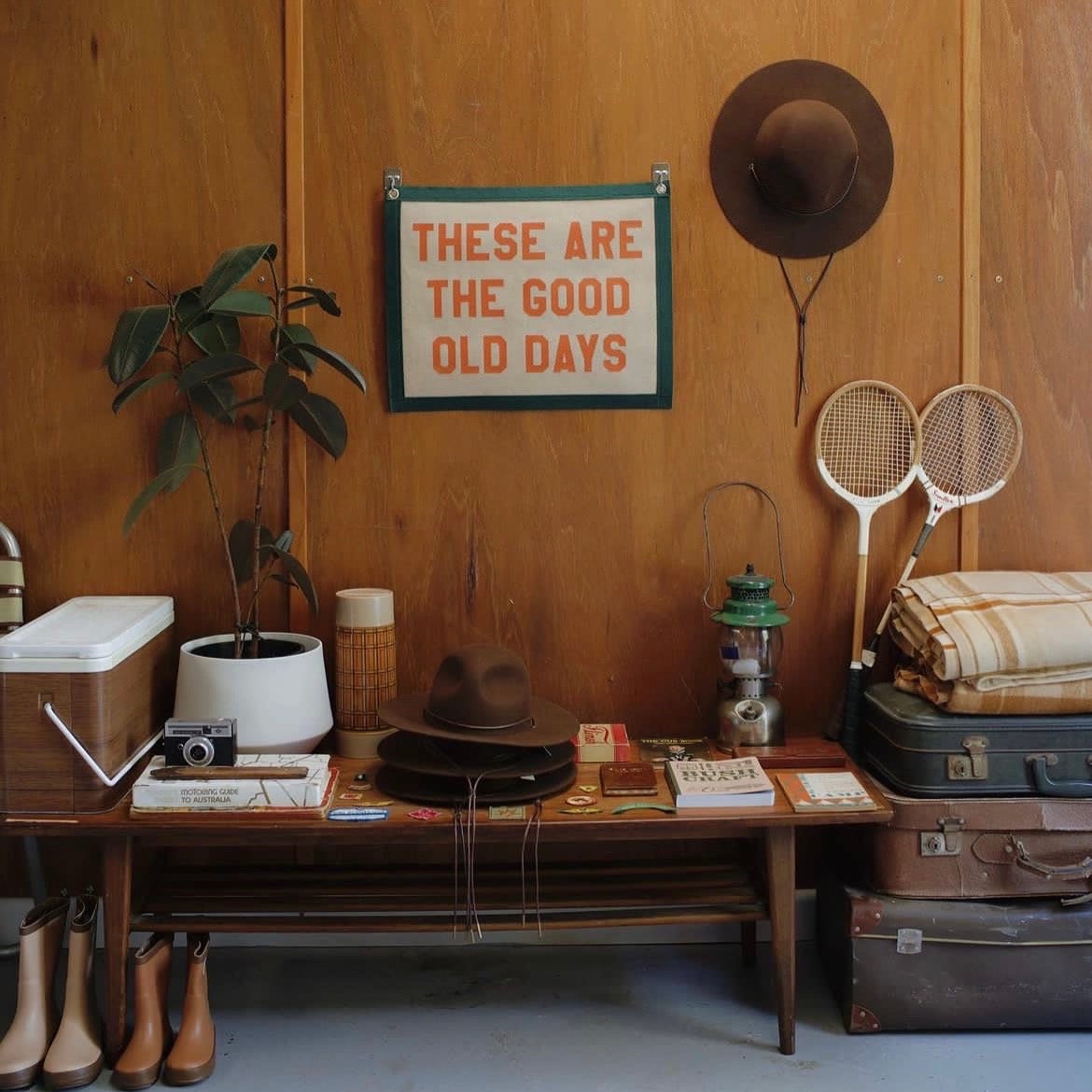 These Are The Good Old Days Felt Pennant Banner | Vintage Style Wall Decor I FREE SHIPPING