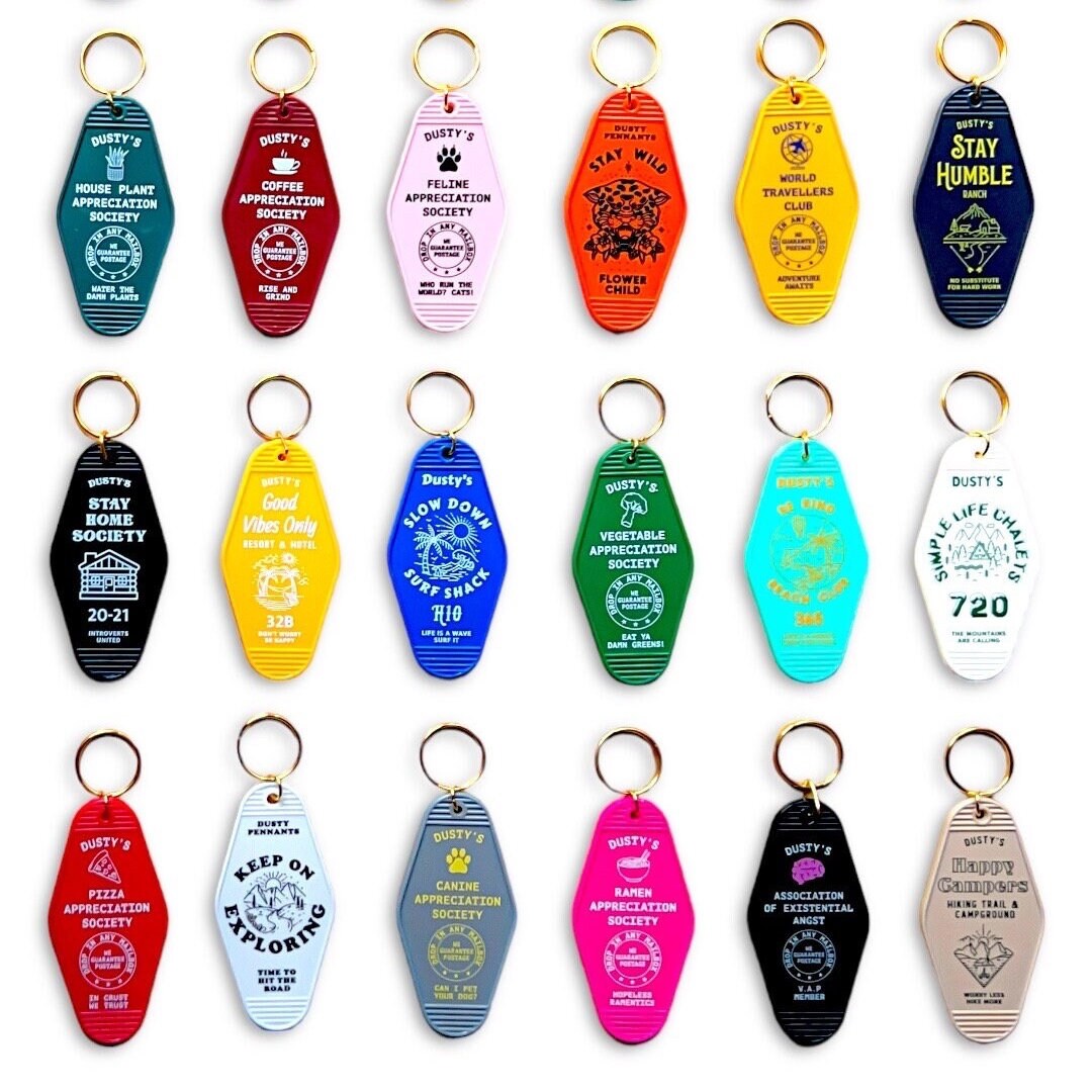 50 x Custom Printed Motel Keychains