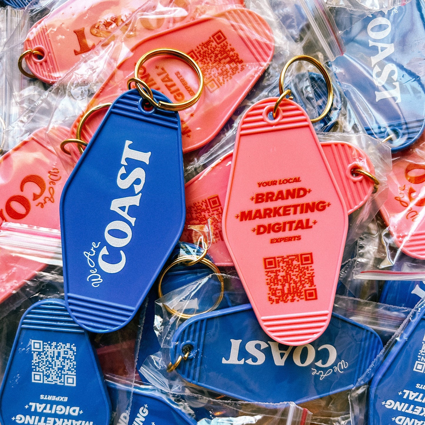 50 x Custom Printed Motel Keychains