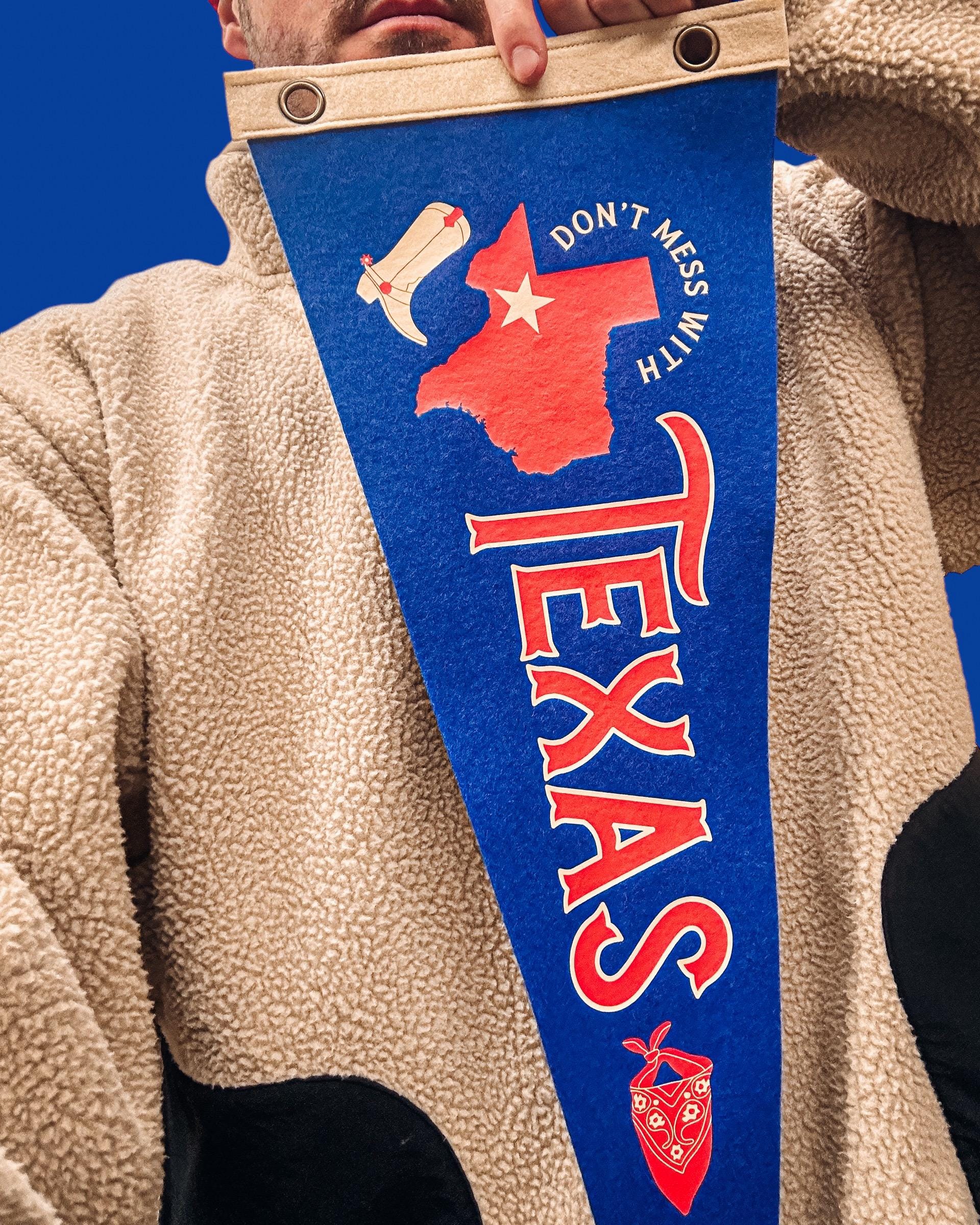 Texas Pennant | Travel Felt Pennant Flag Banner | Vintage Style | Wall Decor