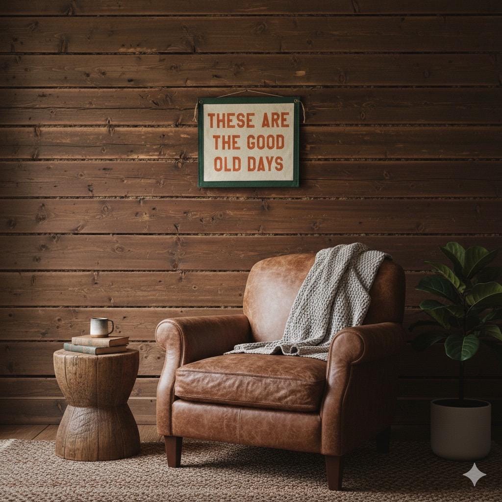 These Are The Good Old Days Felt Pennant Banner | Vintage Style Wall Decor I FREE SHIPPING