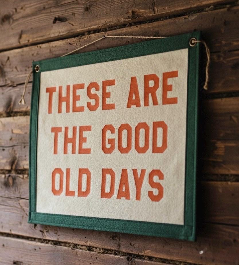 These Are The Good Old Days Felt Pennant Banner | Vintage Style Wall Decor I FREE SHIPPING