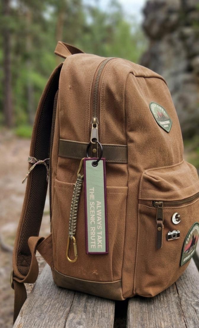 Always take the scenic route | Woven keychain I Bag tag