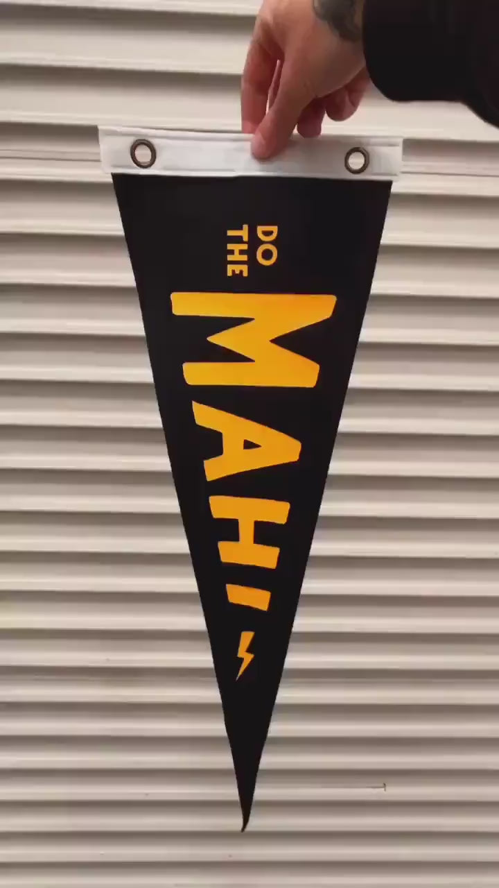 DO THE MAHI Pennant New Zealand | Felt Pennant Flag Banner | Vintage Style Hard Work | Maori Kiwiana | Wall Decor