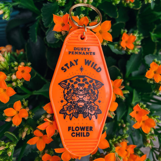 Stay Wild Flow Child Motel Keychain